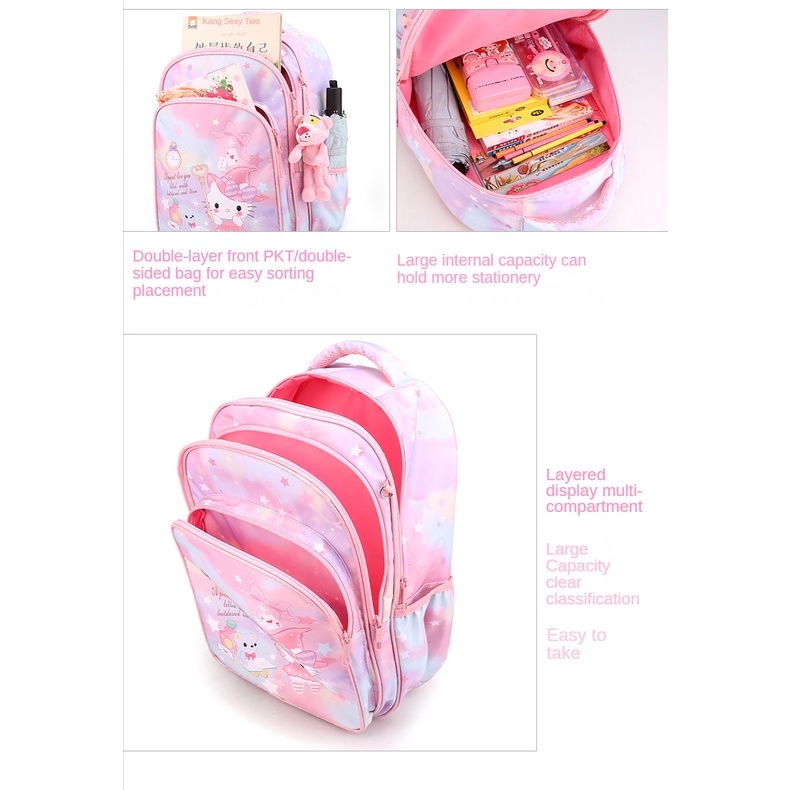 Balo Hello Kitty Ba Lô Siêu Nhẹ Dễ Thương Xinh Xắn Phong Cách Hàn Quốc Dành Cho Bé Lớp 1-3-6 cặp đi học cho bé