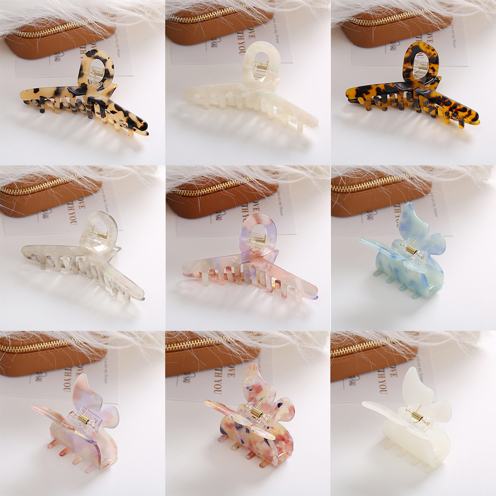 Korean Fashion Butterfly Colorful Claws Clip Hair Clip Polarized Light Big Shark Clip Women Hair Accessories