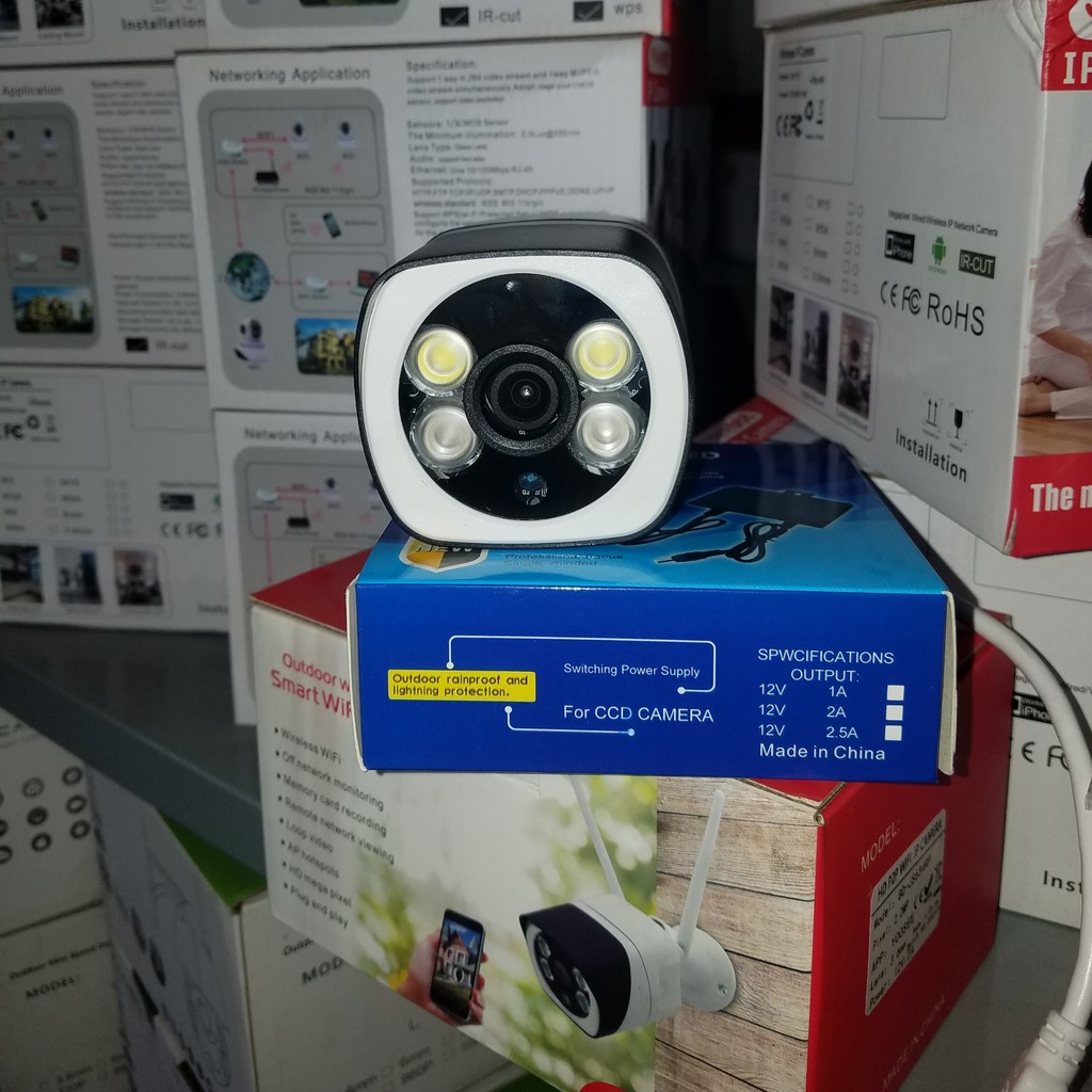 Camera Wifi Yoosee S10 Ngoài Trời 3.0Mpx - Vỏ Thép Nguyên Khối Chống Nước,Đàm Thoại,Có Màu Ban Đêm Kèm Thẻ Nhớ 64GB