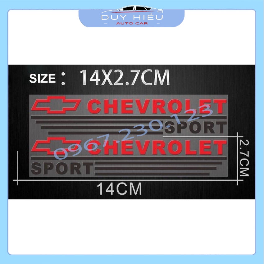 Bộ 2 Tem Dán Gương Chiếu Hậu ô tô Chevrolet new