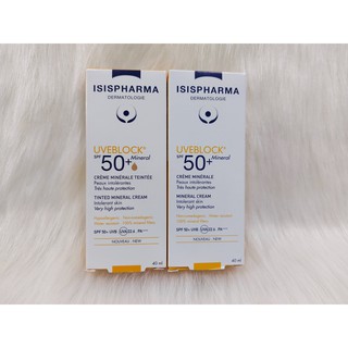 ISIS PHARMA KEM CHỐNG NẮNG DÀNH CHO DA THƯỜNG UVEBLOCK SPF50 MINERAL CREAM/ TINTED MINERAL CREAM 40ML