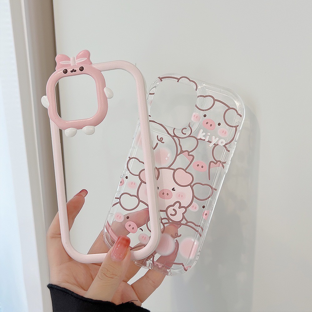 CÓ SẴN CHO IPHONE 14 - Ốp lưng cho iphone - Ốp heo hồng Kiyo siêu đáng yêu, 2in1 siêu bảo vệ máy
