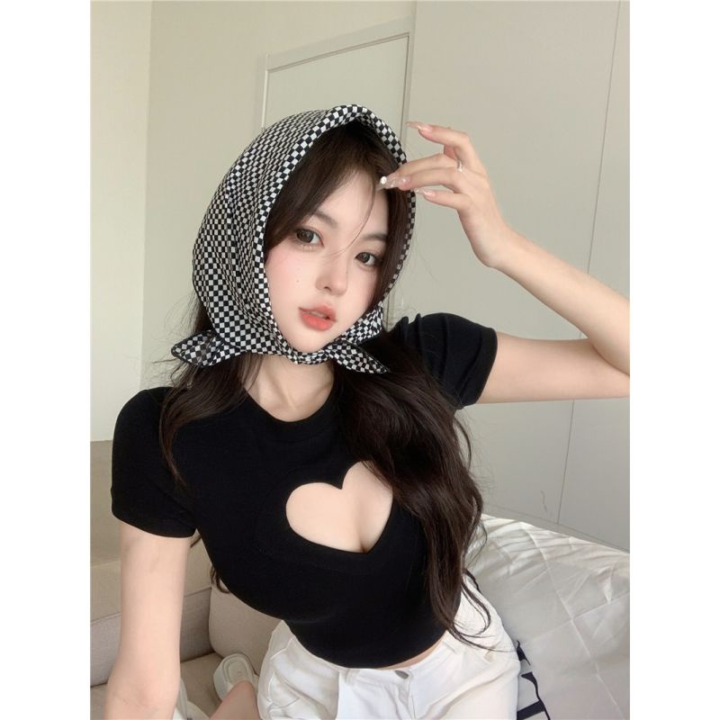 Jiashucheng Áo Thun Tay Ngắn Cổ Tròn Dáng Ôm Thời Trang Mùa Hè Cho Nữ