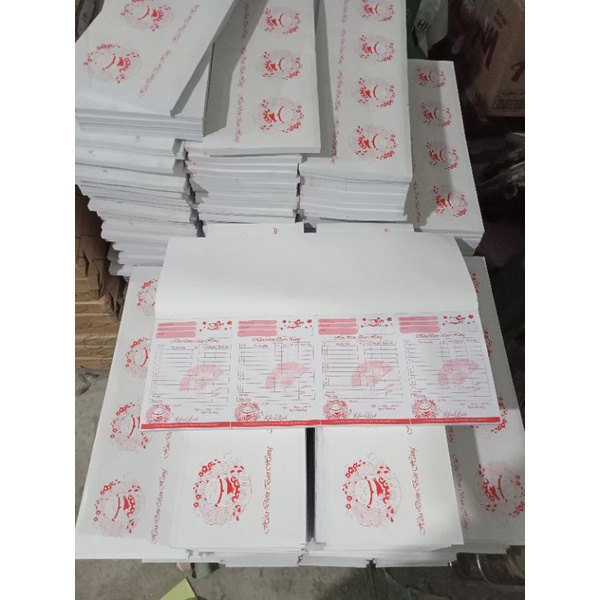Combo 100 quyển hóa đơn bán hàng mèo thần tài 1 liên khổ A6 giá chỉ: 640.000