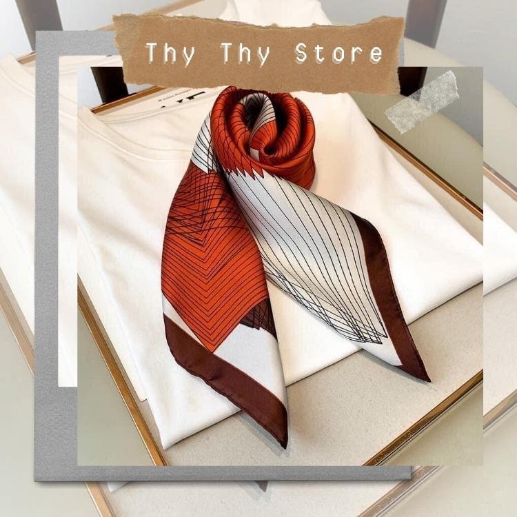khăn lụa HOẠ TIẾT hàn quốc cao cấp 70x70cm