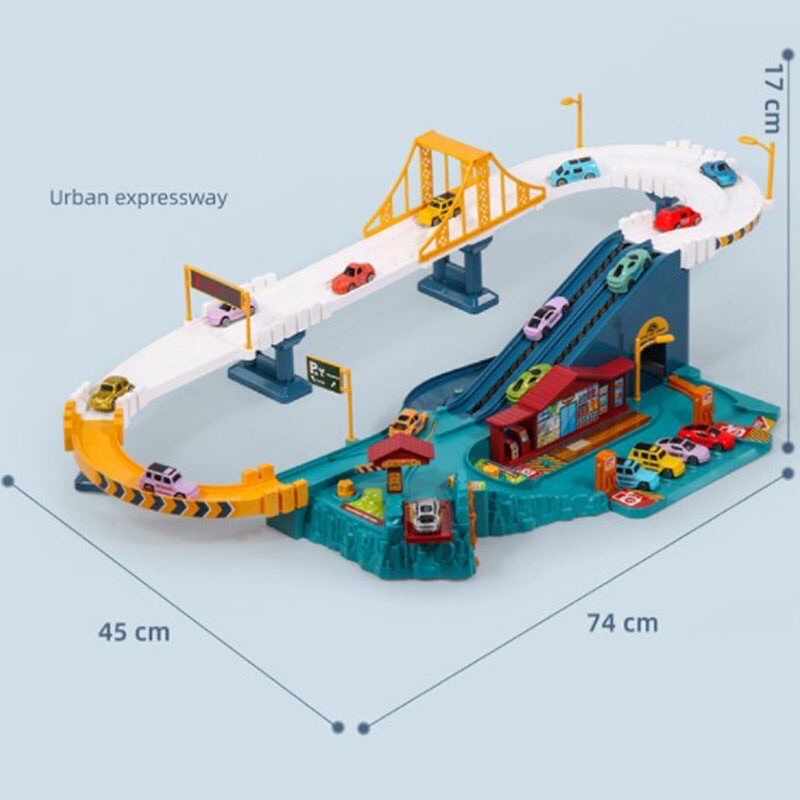 Đồ chơi đường đua cao tốc,hầm khủng Long,gara oto