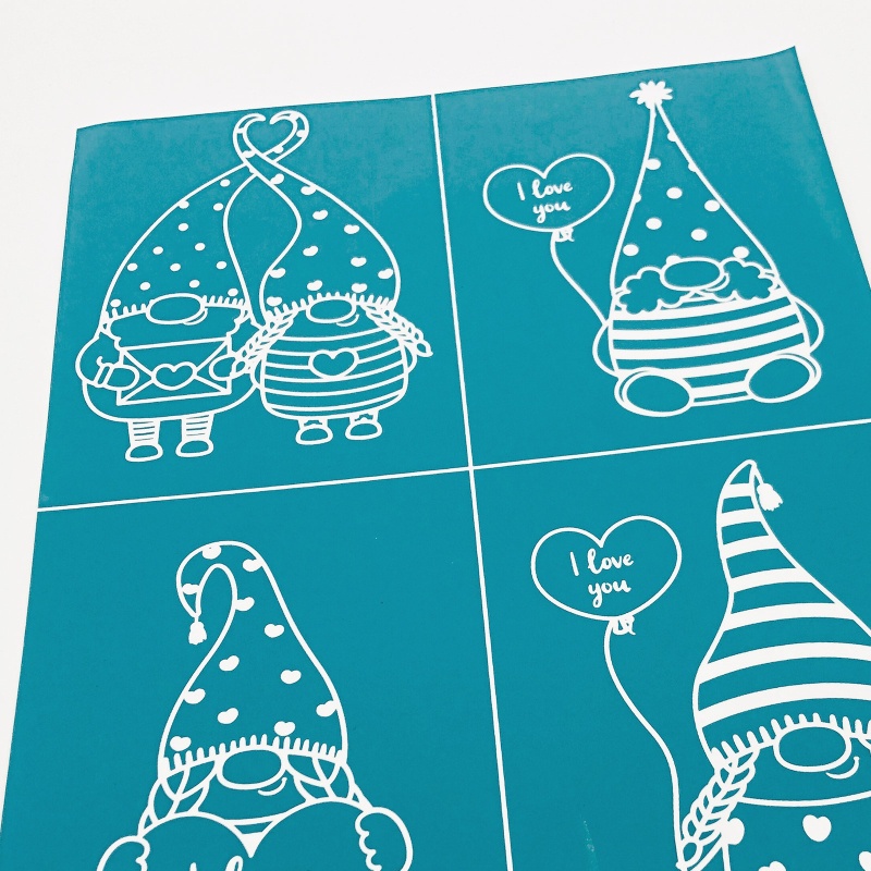Aoto I Love You Gnome Tự Dính Màn Lưới Lụa Tự Dính In Chuyển Tự Làm Cho Gối Túi Vải