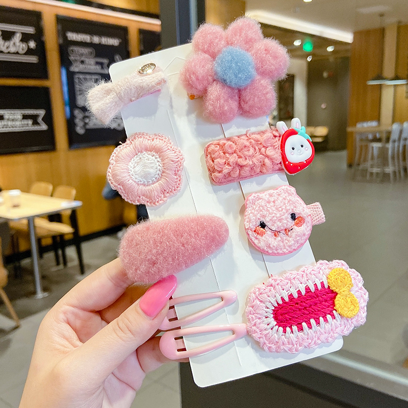 Set Kẹp Tóc Dễ Thương Phong Cách Hàn Quốc 2020 Dành Cho Bé