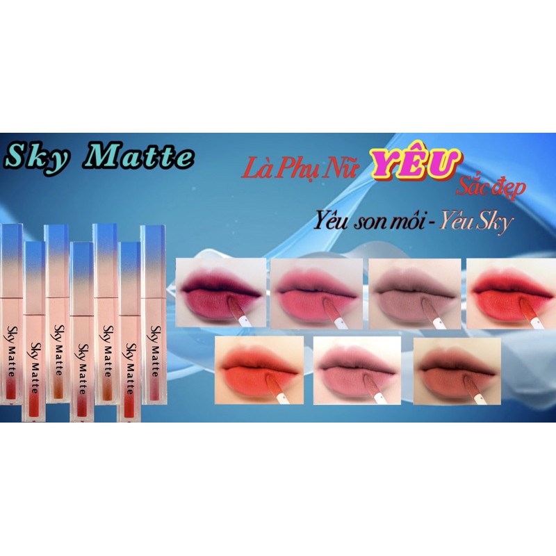 Son Kem Lì Mịn Môi Sky Matte ( Màu Cam Sữa Siêu Đẹp )