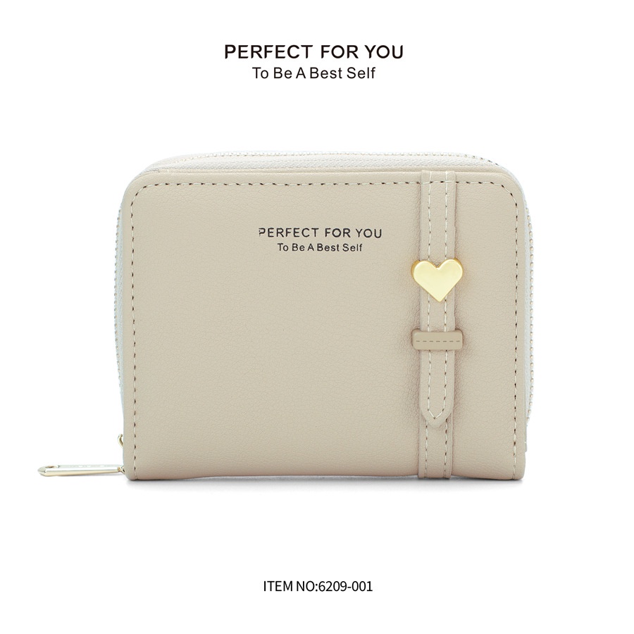 Ví ngắn cầm tay Perfect For You 6209-001 bằng da cao cấp nhỏ nhắn kẻ caro xinh xắn thời trang