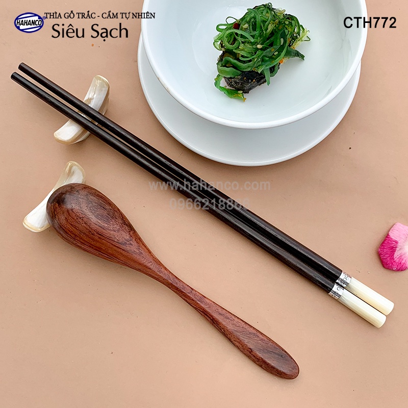 Muỗng/Thìa súp gỗ Trắc hoặc Cẩm (17cm) decor, xúc gia vị, ăn uống siêu sạch - CTH772