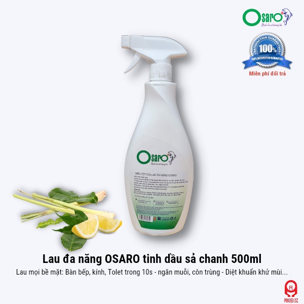 Combo TIẾT KIỆM gồm 4 cai nước lau đa năng hữu cơ OSARO xua đuổi muỗi kiến côn trùng 500ml
