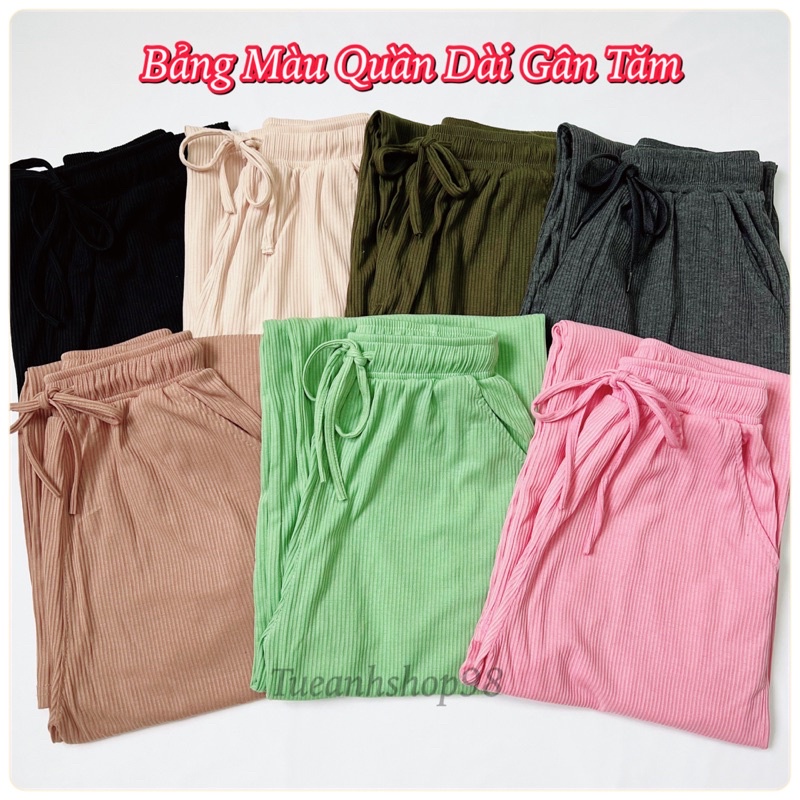 Quần Thun Ống Suông Gân Tăm Cao Cấp - Quần Dài Ống Rộng Lưng Cao Tôn Dáng Phong Cách Hàn Quốc Size 38-70kg