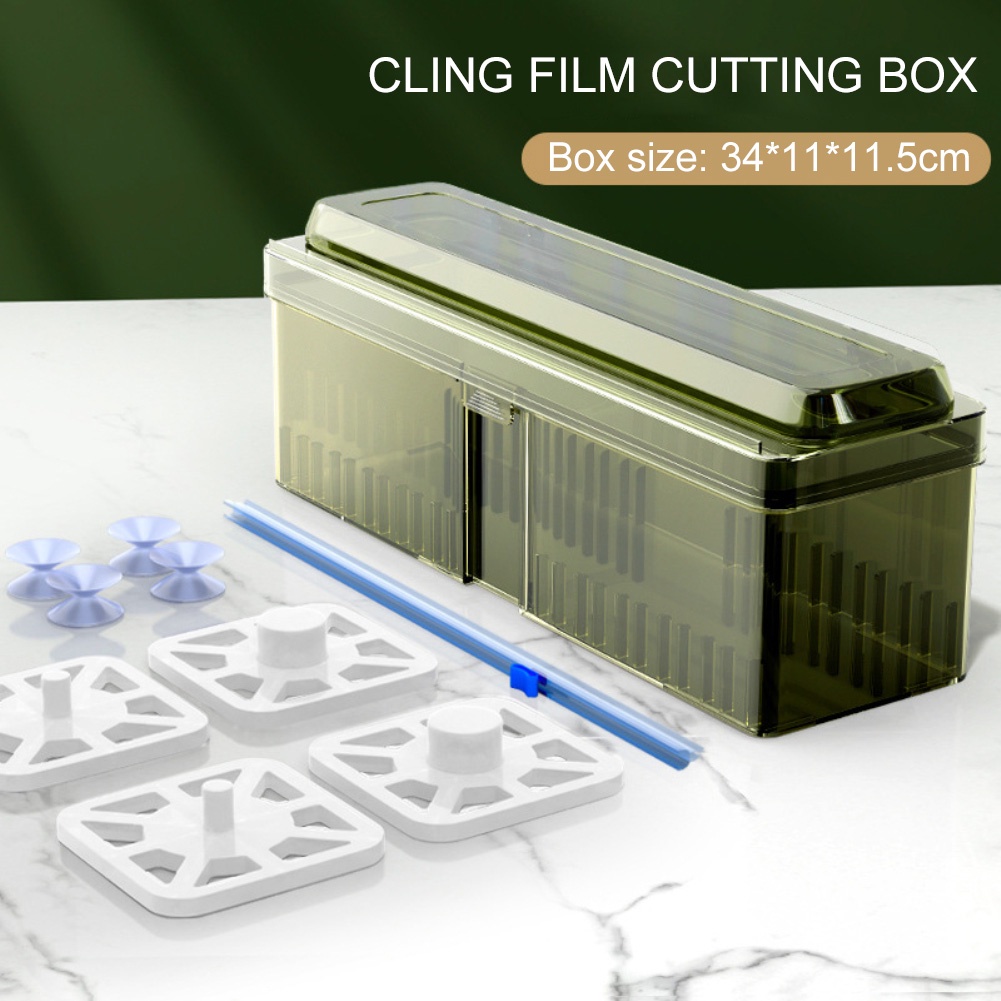 Thực Phẩm Nhựa Bọc Với Trượt Điều Chỉnh Cắt Trong Suốt Hộp Lưu Trữ Bảo Quản Phim Hộp Cắt Hộ Gia Đình Livebecool