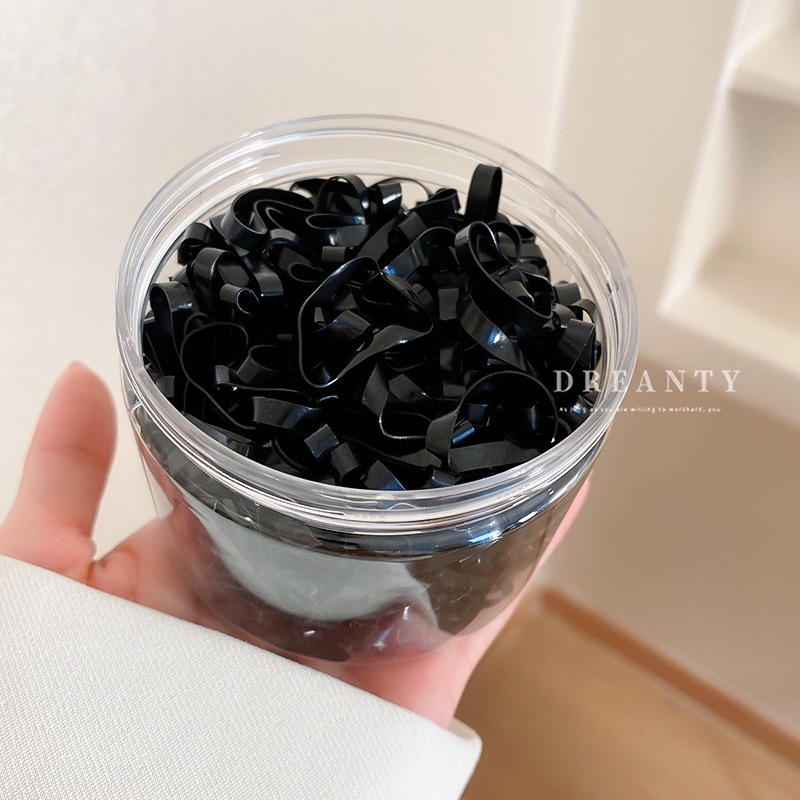 Dây Buộc Tóc Cao Su Màu Đen Co Giãn Tốt Dùng Một Lần Không Làm Tổn Thương Tóc