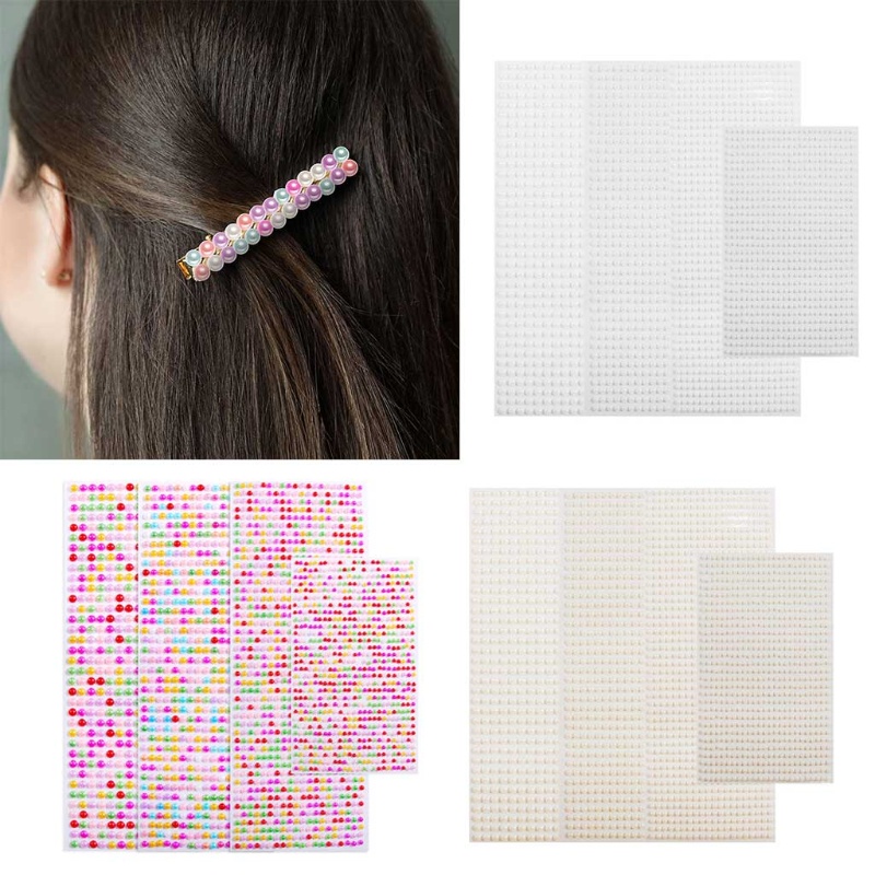 Bộ 2800 Hạt Ngọc Trai Giả Đính Trang Trí Móng Tay Kích Thước 3 4 5 6mm