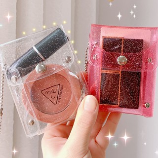 Túi đựng đồ dùng cá nhân cầm tay bằng PVC trong suốt dễ thương có nút sáng tạo