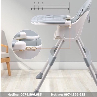 Ghế Ăn Dặm Điều Chỉnh Độ Cao Cho Bé Từ 5 Tháng Tuổi Có Nấc Điều Chỉnh, Trọng Tải 50kg