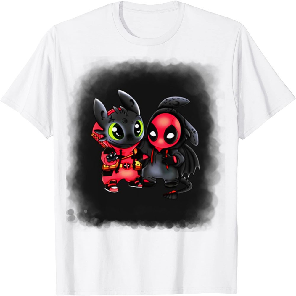 Áo Thun In Hình - Hiccup Dragon và Deadpool Deadpool - TH3906