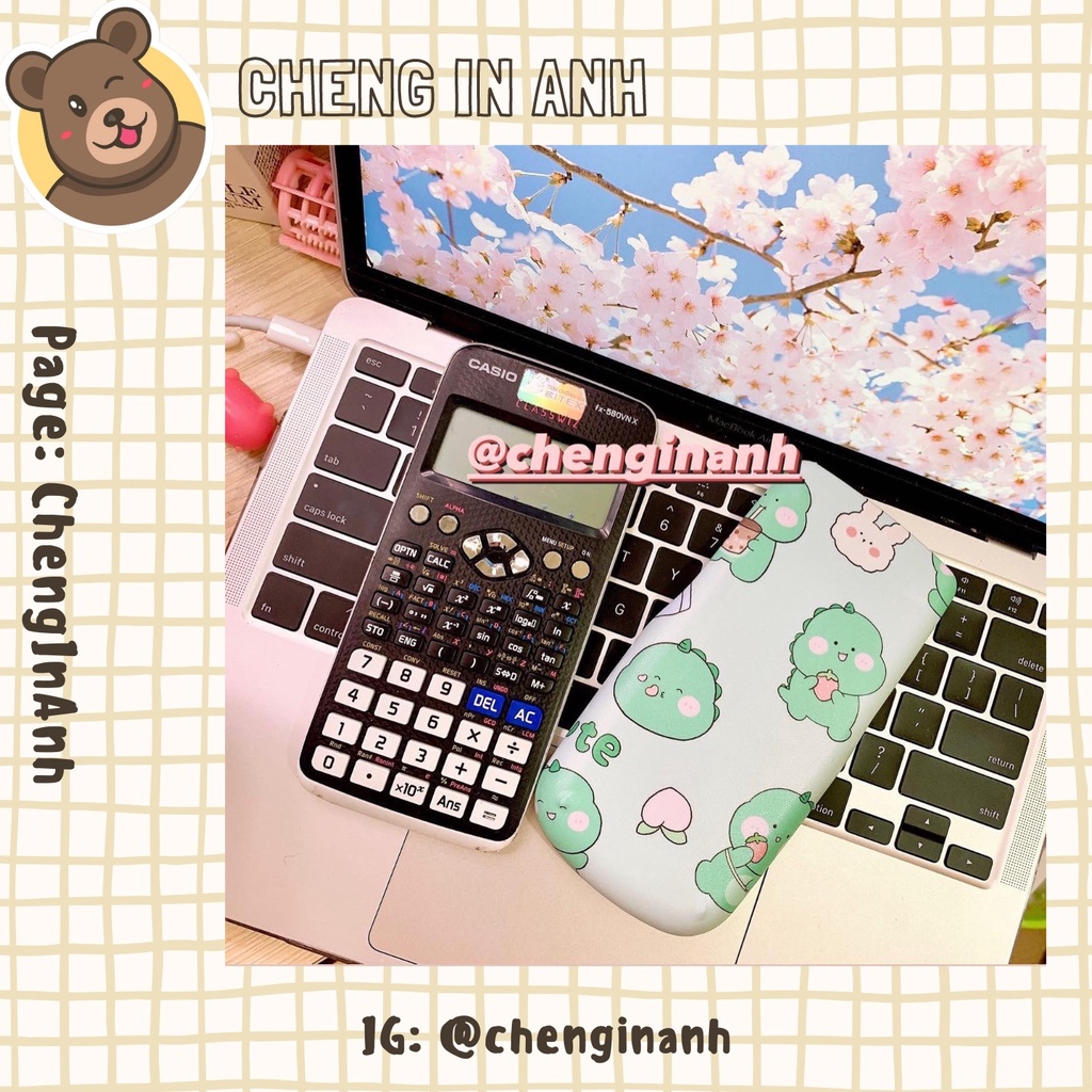 Miếng decal dán máy tính bỏ túi vinacal/casio (mẫu khủng long mini)