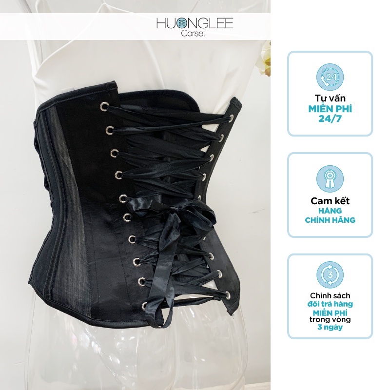 [HUONGLEE Corset] Đai Gen Nịt Bụng Corset Pearl 12 Xương Định Hình Chất Liệu Thoáng Mát Hỗ Trợ Giảm Eo Giảm Mỡ Bụng