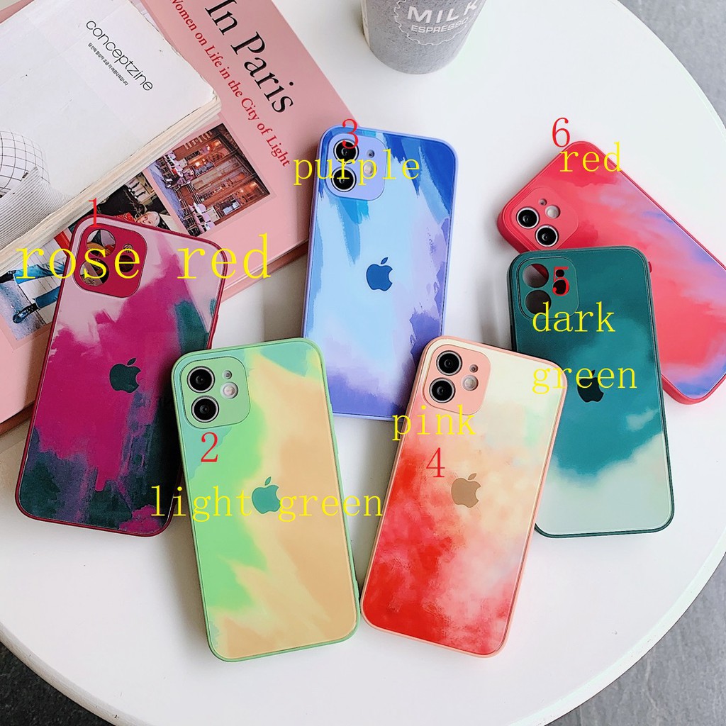 Ốp Lưng Kính Màu Nước Đẹp Mắt Cho Iphone 12 Pro Max 11 Pro Max Xs Max Xr X 7 8 Plus