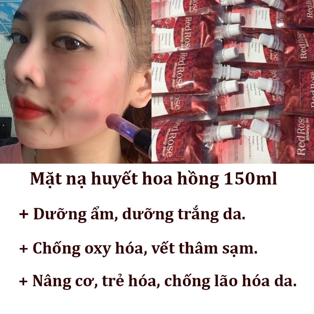 Mặt nạ mầm gạo non, vàng nano 24k và huyết hoa hồng cấy trắng da mặt cấp ẩm bịch 150ml