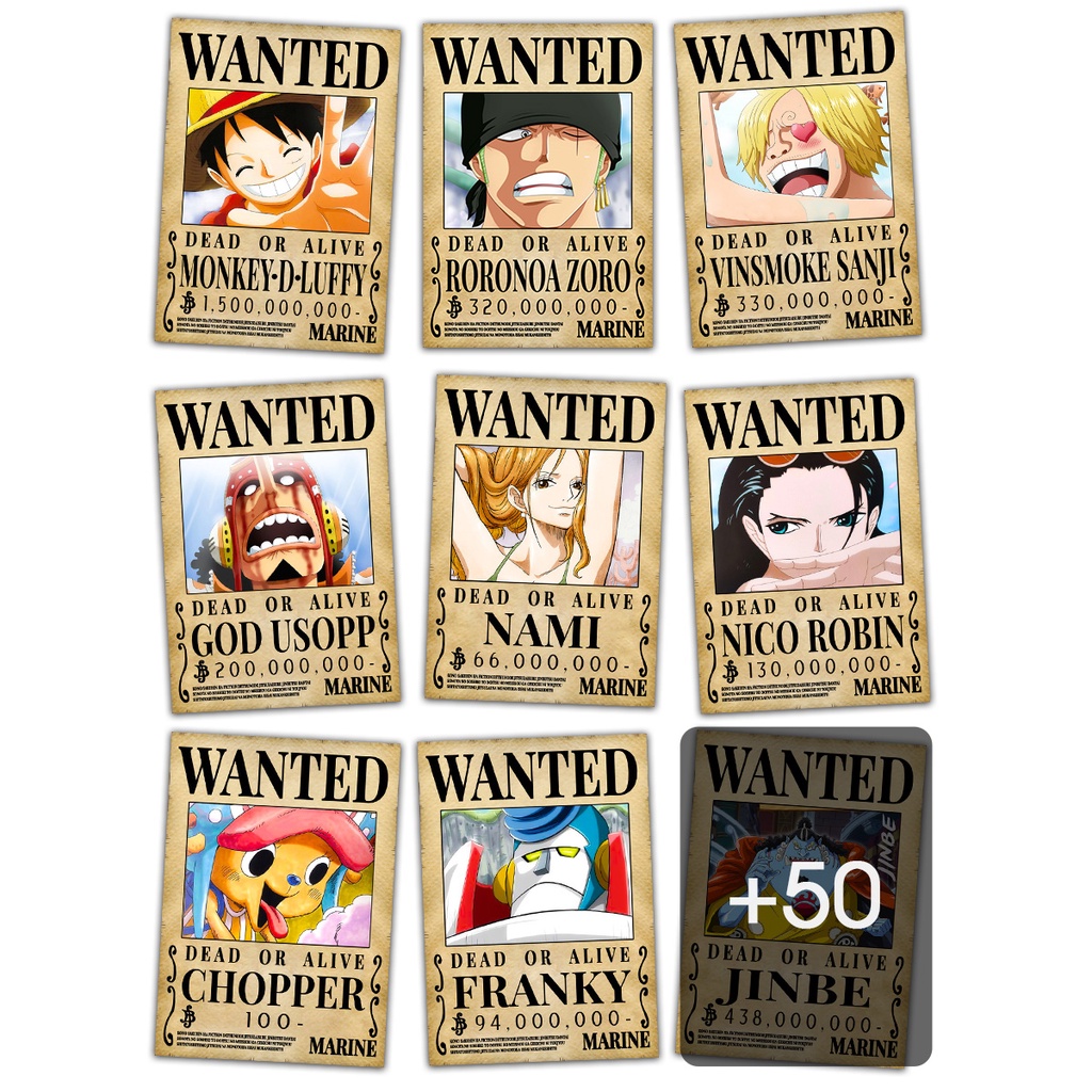 Poster One Piece Lệnh Truy Nã Wanted, Poster Anime Manga One Piece Nhân Vật Nổi Tiếng Khác A4 28*20