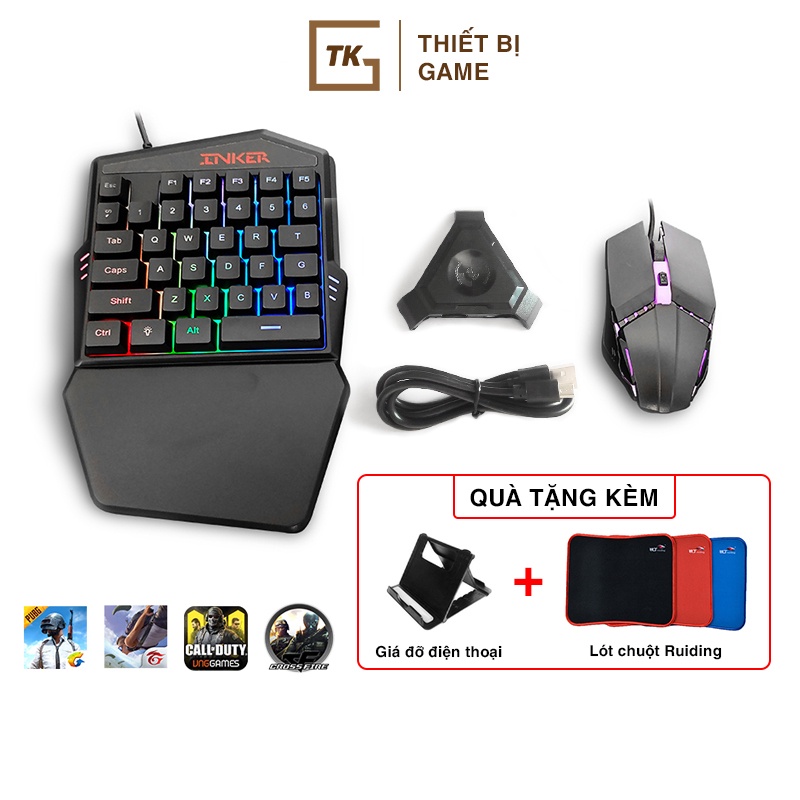 Combo bộ chuyển đổi BSP P5 bàn phím chuột INKER chơi PUBG Mobile, Free Fire, COD