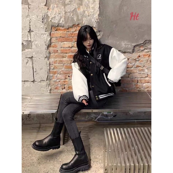 Áo Bomber nỉ phối tay MEIR H26