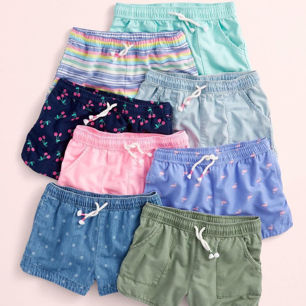 Quần short vải Oshkosh cho bé gái 1-8T Q468