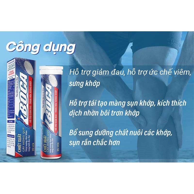 [Chính Hãng] Viên Sủi Xương Khớp Boca - Tuýp 20 viên