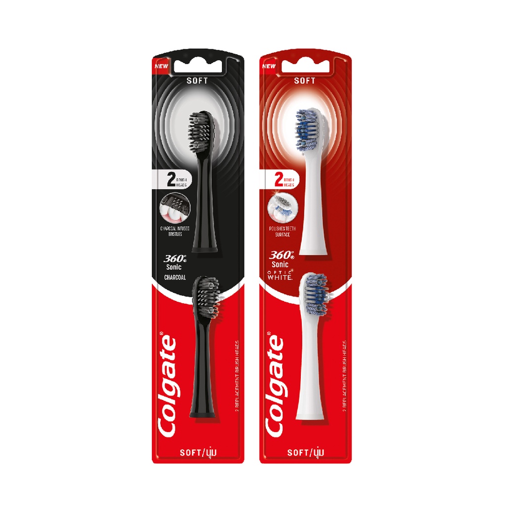 Bộ 2 đầu thay bàn chải điện Colgate Sonic 360 Charcoal