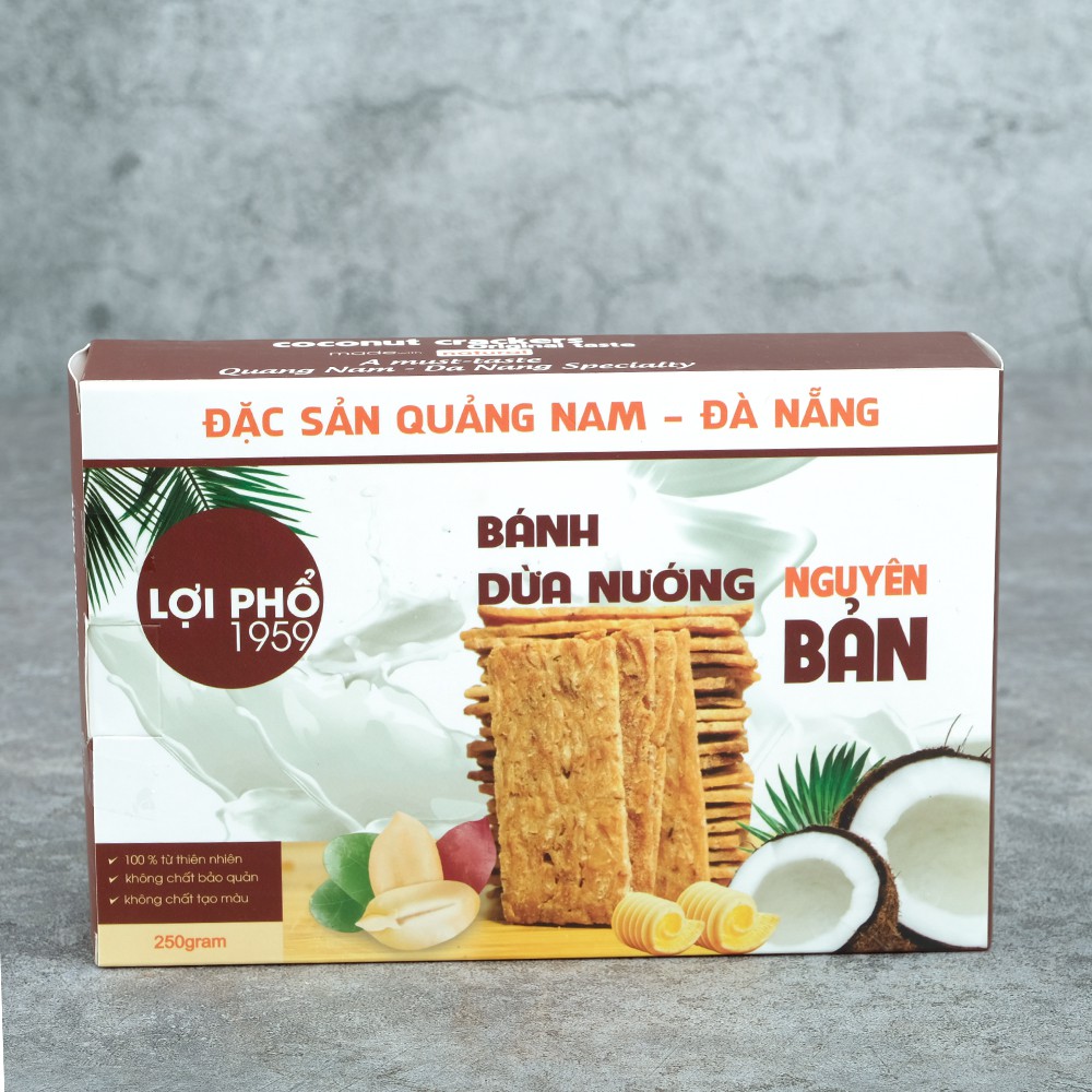 Bánh dừa nướng Quảng Nam nguyên vị/ ít đường giòn tan thơm vị dừa/ đặc sản miền trung làm quà tặng ăn vặt 250g