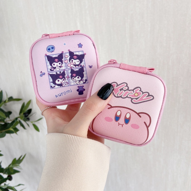 Túi Đựng Son Môi Tiền Xu Hình Vuông Chống Rơi Vỡ Kích Thước 7.5X7.5cm In Họa Tiết Nhân Vật Hoạt Hình Dễ Thương