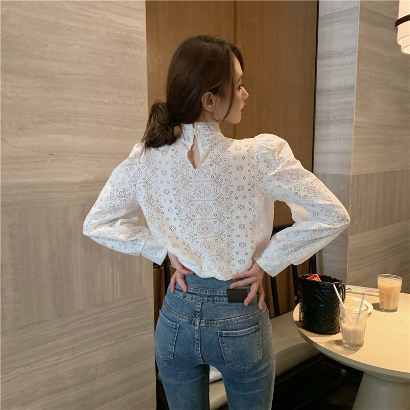 Xiaozhainv Áo kiểu phối ren hoa thiết kế thanh lịch cho phái nữ | BigBuy360 - bigbuy360.vn