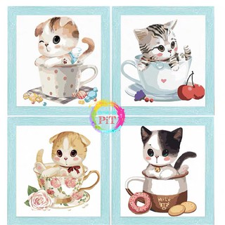 Tranh Tô Màu Theo Số - Tranh Sơn Dầu Số Hóa Hot Trend Mèo Dễ Thương