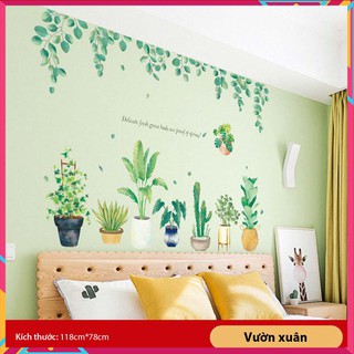 Decal dán tường 3D, decor dán kính, dán tường cây, dán tường phòng ngủ cho bé (Vườn xuân) [XỊN]