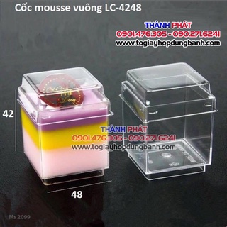 50 Ly tiramisu vuông LC-4248 đựng bánh lạnh tiramisu, mousse, panna cotta