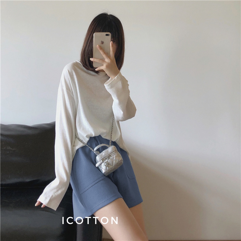 Quần đùi nữ ống rộng 💜Icotton💜 Quần cotton da cá mặc nhà thể thao, phù hợp đi chơi, đi biển | WebRaoVat - webraovat.net.vn