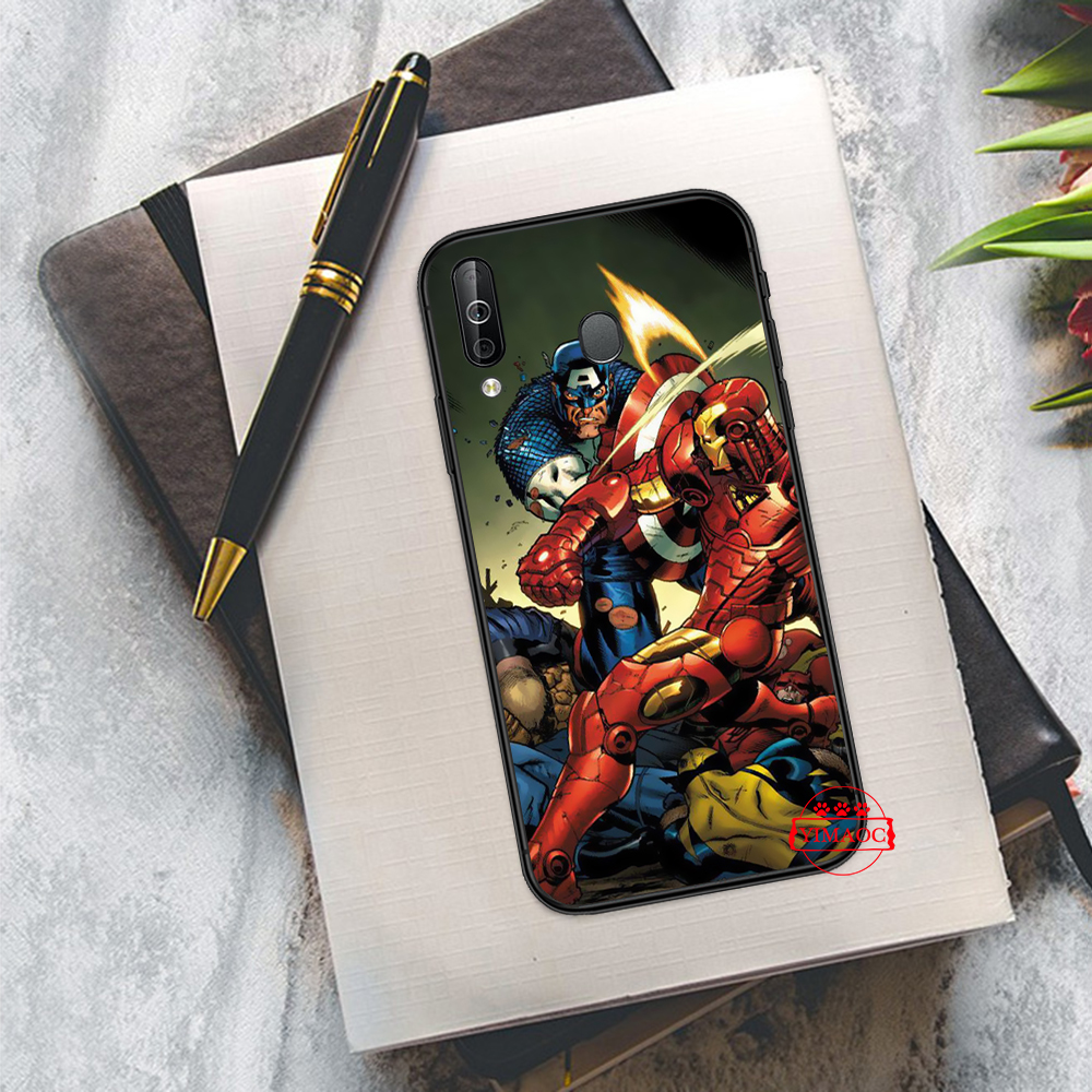 Ốp điện thoại in logo truyện tranh Marvel 209C cho Samsung A31 A42 A02 A12 A32 A52 A72 F62 M62