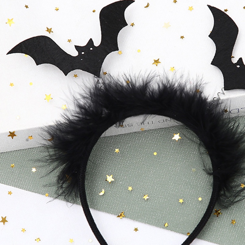 Băng Đô Cài Tóc Hình Dơi Màu Đen Hóa Trang Halloween
