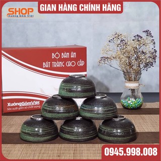 Bộ 6 chén cơm sứ phong cách nhật hiện đại-sang trọng-đẳng cấp - xưởng gốm việt