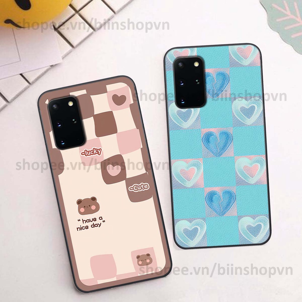 Ốp Samsung S20 / S20 Plus / S20+ caro trái tim nhiều màu sắc, đầy cá tính, khẳng định phong cách