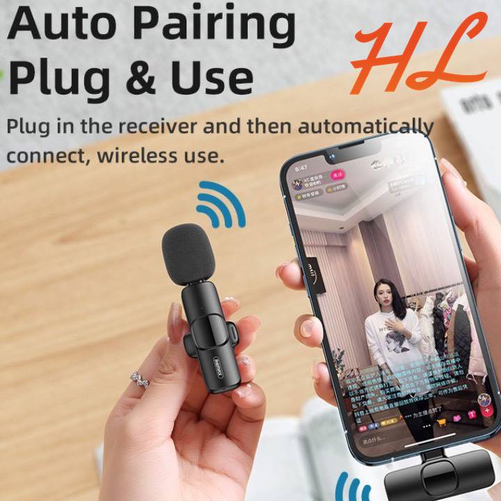 Micro Livestream Không Dây Remax K03 (Cho Thiết Bị Dùng Cổng Type C / Lighting) - BH 12 Tháng - Hưng Long PC