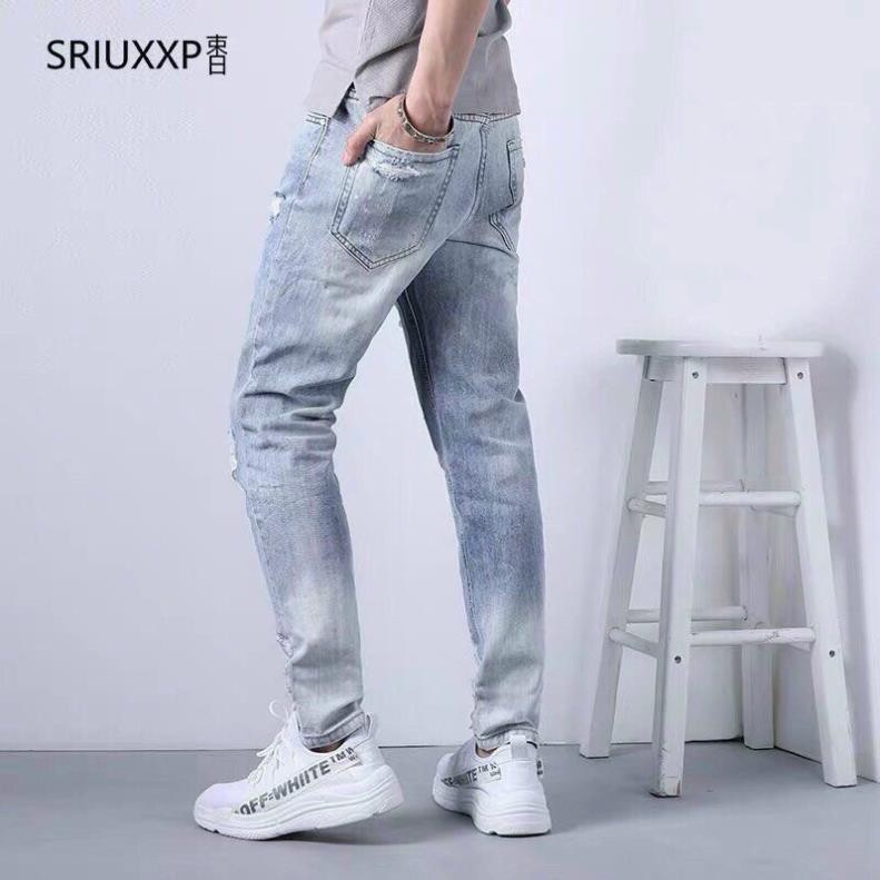 Quần Jean Nam Chất Bò Xanh Xước Mẫu Mới, Phong Cách DKFASHION | BigBuy360 - bigbuy360.vn