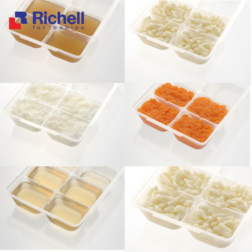 [CHÍNH HÃNG] SET 2 KHAY TRỮ ĐÔNG RICHELL NHẬT CHO BÉ ĂN DẶM 15/25/50 ML