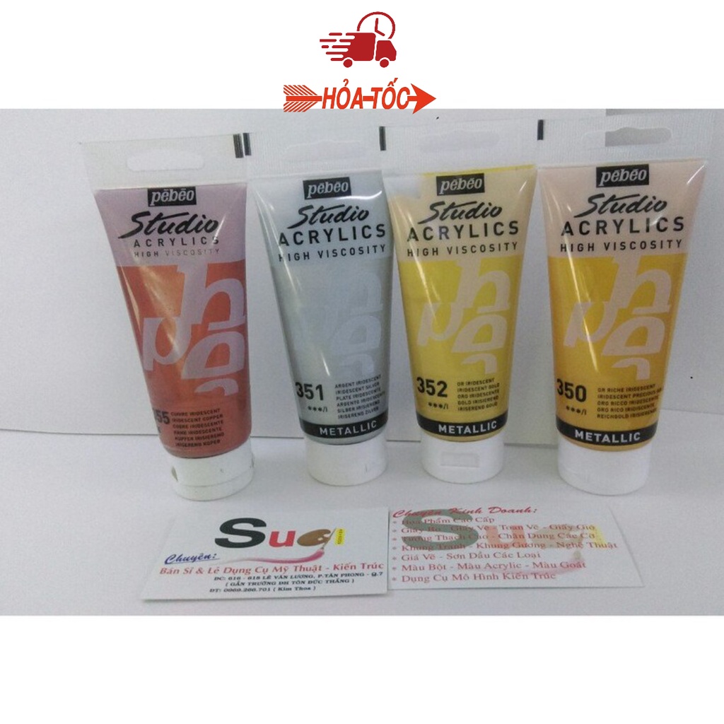 Màu acrylic ánh nhủ Pebeo 100ml, studio acrylics Pebeo 100ml đăng lần 3/3