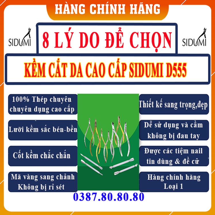 [FreeShip - SALE KHÔ MÁU] Kềm cắt da D555 sidumi/Kìm cắt da mã vàng siêu đẹp, siêu bén, siêu sắc D 555