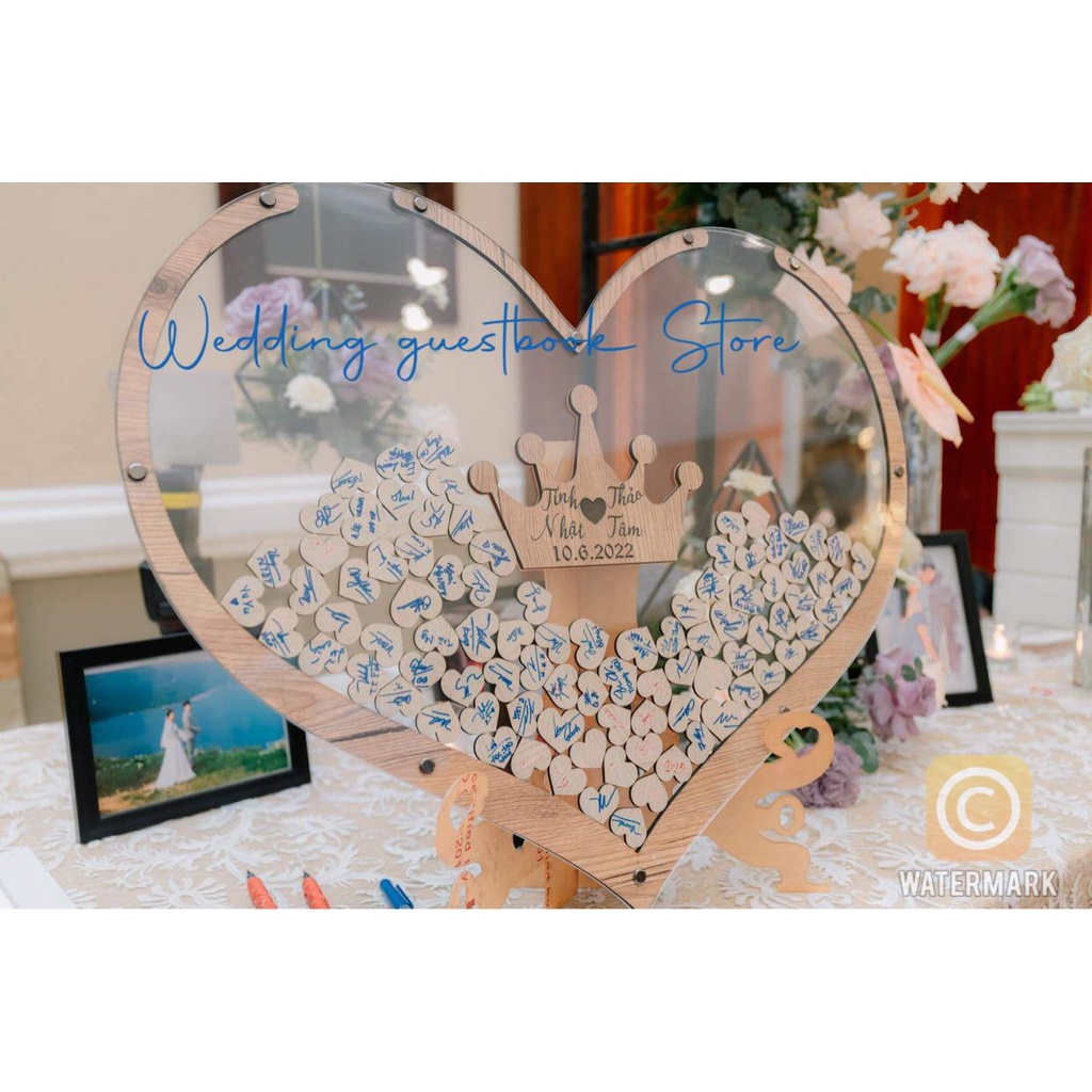 Hộp Thả Tim Thiết Kế Theo Yêu Cầu Đủ Mẫu | Thao Wedding Guestbook